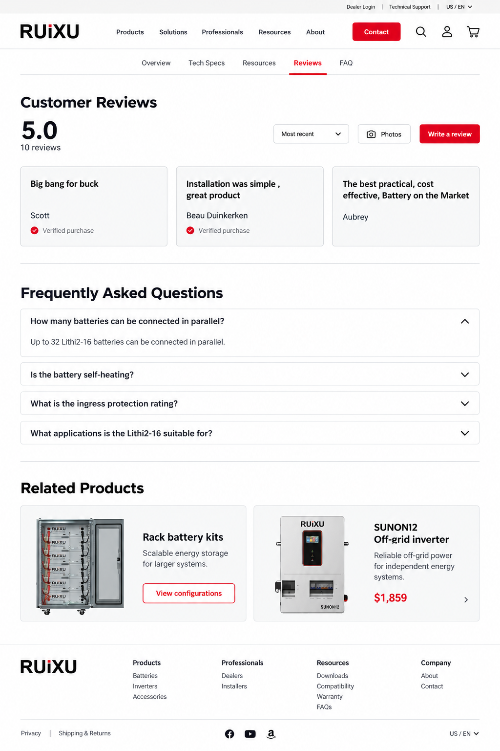 商品详情 · 唯一评价区、FAQ、关联商品